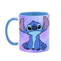 Caneca Porcelana Xícara Stitch Sentado Presente Resistente - 325ml