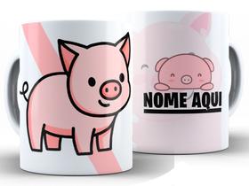 Caneca Porco Divertida Porcelana Xícara 325ml + Caixa Presente Caneca Porco Divertida Porcelana Xícara 325ml + Caixa Presente
