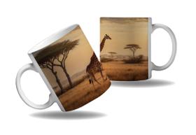 Caneca Presente Animais Grandes Girafa Savana África Manada Caneca Presente Animais Grandes Girafa Savana África Manada