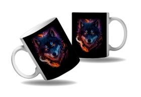 Caneca Presente Animal Místico Lobo Luar Geek Nerd Arte