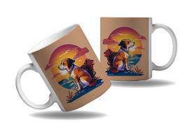 Caneca Presente Cachorro Ao Por do Sol Geek Nerd Cão Pet