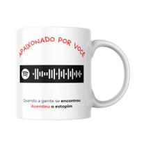 Caneca Presente De Casal Com Música Do Spotify Via Qr Code