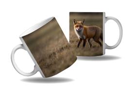 Caneca Presente Estampa Animal Raposa Vermelha Floresta Real