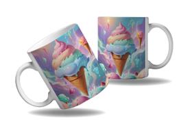 Caneca Presente Estampa de Sorvete Sorvetinhos Fofo Cute HD