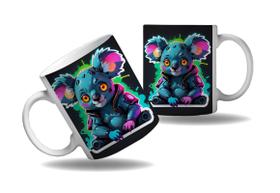 Caneca Presente Geek Nerd Cyberpunk Animal Coala Tecno HD