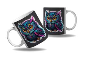Caneca Presente Geek Nerd Cyberpunk Animal Coruja Tecno HD
