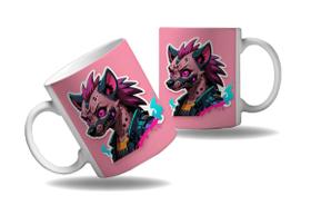 Caneca Presente Geek Nerd Cyberpunk Hiena Savana Tecno
