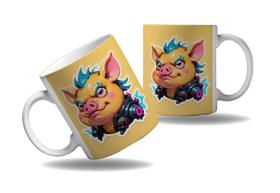 Caneca Presente Geek Nerd Cyberpunk Porquinho Tecnologia HD