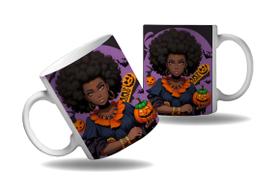 Caneca Presente Halloween Terror Bruxas Afro Negras Africa 1