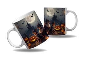 Caneca Presente Halloween Terror Bruxas Cachorro Bruxo Nerd