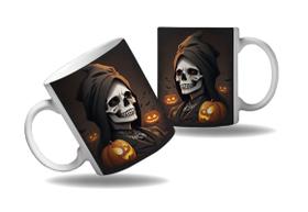 Caneca Presente Halloween Terror Caveiras Ossos Esqueletos 4