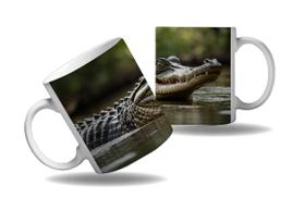 Caneca Presente Jacaré Crocodilo Aligator Réptil Rios Arte 1