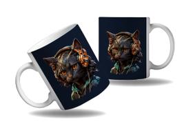Caneca Presente Nerd Geek Óculos Animais Modernos Gato