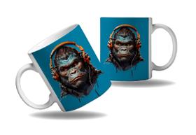 Caneca Presente Nerd Geek Óculos Animais Modernos Gorila