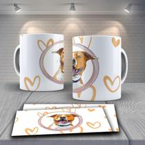 Caneca Presente Porcelana 325Ml Tema Animais Dog American