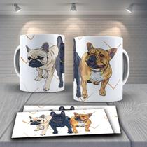 Caneca Presente Porcelana 325Ml Tema Animais Dog Buldogue 3