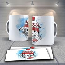 Caneca Presente Porcelana 325ml Tema Animais Dog de Chapeu 2