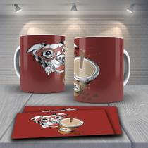 Caneca Presente Porcelana 325Ml Tema Animais Dog De Óculos 3