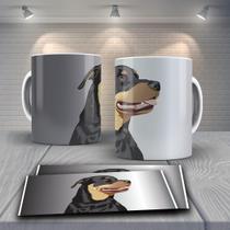 Caneca Presente Porcelana 325Ml Tema Animais Dog Rottweiler