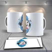 Caneca Presente Porcelana 325Ml Tema Animais Dog Roupa Azul