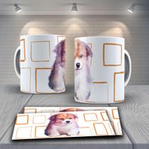 Caneca Presente Porcelana 325ml Tema Animais Pequeno Dog Fofo