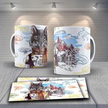 Caneca Presente Porcelana 325Ml Tema Animais Raposa