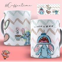 Caneca Presente Porcelana 325ml Tema Café Stitch