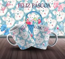 Caneca Presente Porcelana 325Ml Tema Feliz Páscoa ul