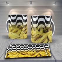 Caneca Presente Porcelana 325Ml Tema Frutas Banana