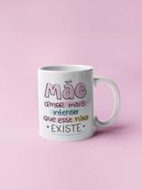 Caneca Presente Porcelana 325ml Tema Mãe Amor Mais Intenso