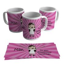 Caneca Presente Porcelana 325Ml Tema Mãe Te Amo Desse