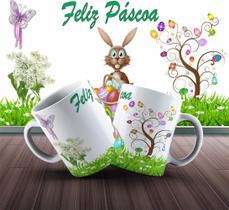 Caneca Presente Porcelana 325Ml Tema Páscoa Coelho 10