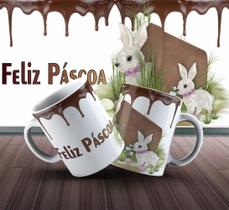 Caneca Presente Porcelana 325Ml Tema Páscoa Coelho