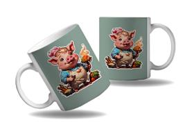 Caneca Presente Porquinho Cozinheiro Chefe Cozinha Profissão