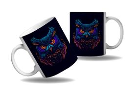 Caneca Presente Tema Geek Nerd Coruja Corujinhas Cores HD