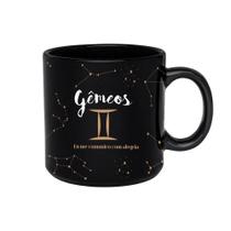 Caneca preta 330ml - zodíaco - gemeos