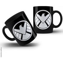 Caneca Preta Agents Of Shield Símbolo Caneca Preta Agents Of Shield Símbolo