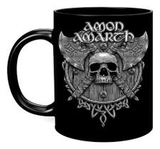 Caneca Preta Amon Amarth Caveira