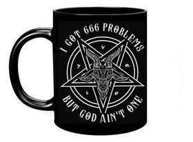 Caneca Preta Baphomet Pentagrama
