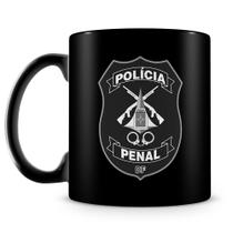 Caneca Preta da Polícia Penal do Distrito Federal - 325ml - Cerâmica de Alta Qualidade