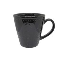Caneca Preta em Cerâmica Relieve Folhas 254ml Cozinha Yoi Caneca Preta em Cerâmica Relieve Folhas 254ml Cozinha Yoi