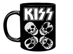 Caneca Preta Kiss Caveira Caneca Preta Kiss Caveira