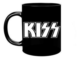 Caneca Preta Kiss Logo