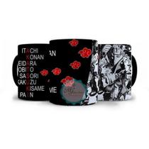 Caneca Preta Naruto Nomes Akatsuki Deidara Itachi