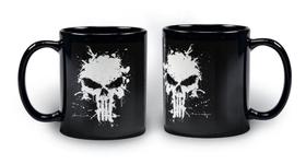 Caneca Preta Porcelana Caveira Caneca Preta Porcelana Caveira
