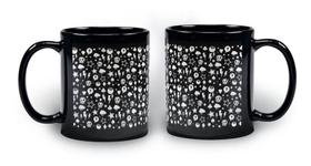 Caneca Preta Porcelana Rock And Roll