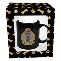 Caneca Preta Raças de Cachorro Sortidas 320ml