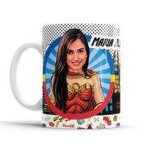 Caneca Profissão Médica Super Herói Com Caricatura E Nome 325 ML