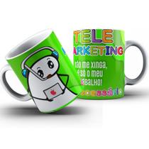 Caneca profissões flork telemarketing masculino