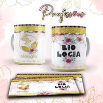 Caneca profissões glitter - Biologia